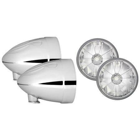 IN PRO CAR WEAR 4.5 in. Flamed Spotlight Bucket, Chrome with T42700 PC ICE Lamp HB44020-70